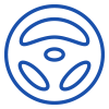 Blue steering wheel icon