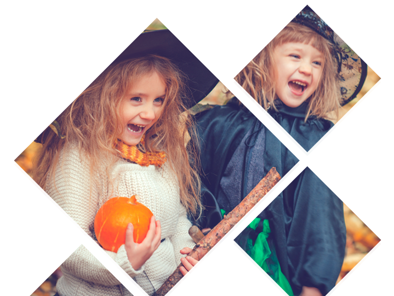 Laughing trick or treaters