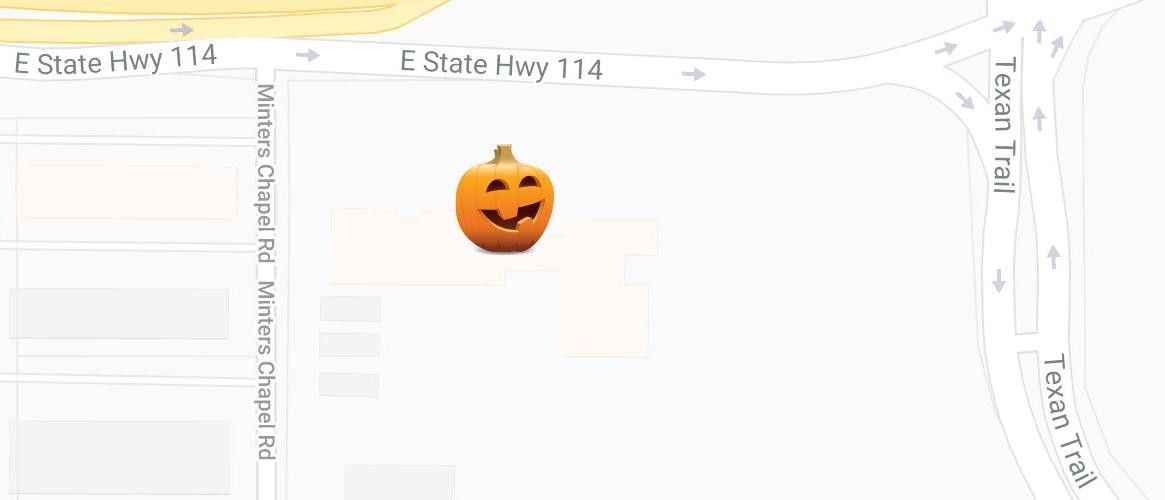 Map with Jack O'Lantern Icon