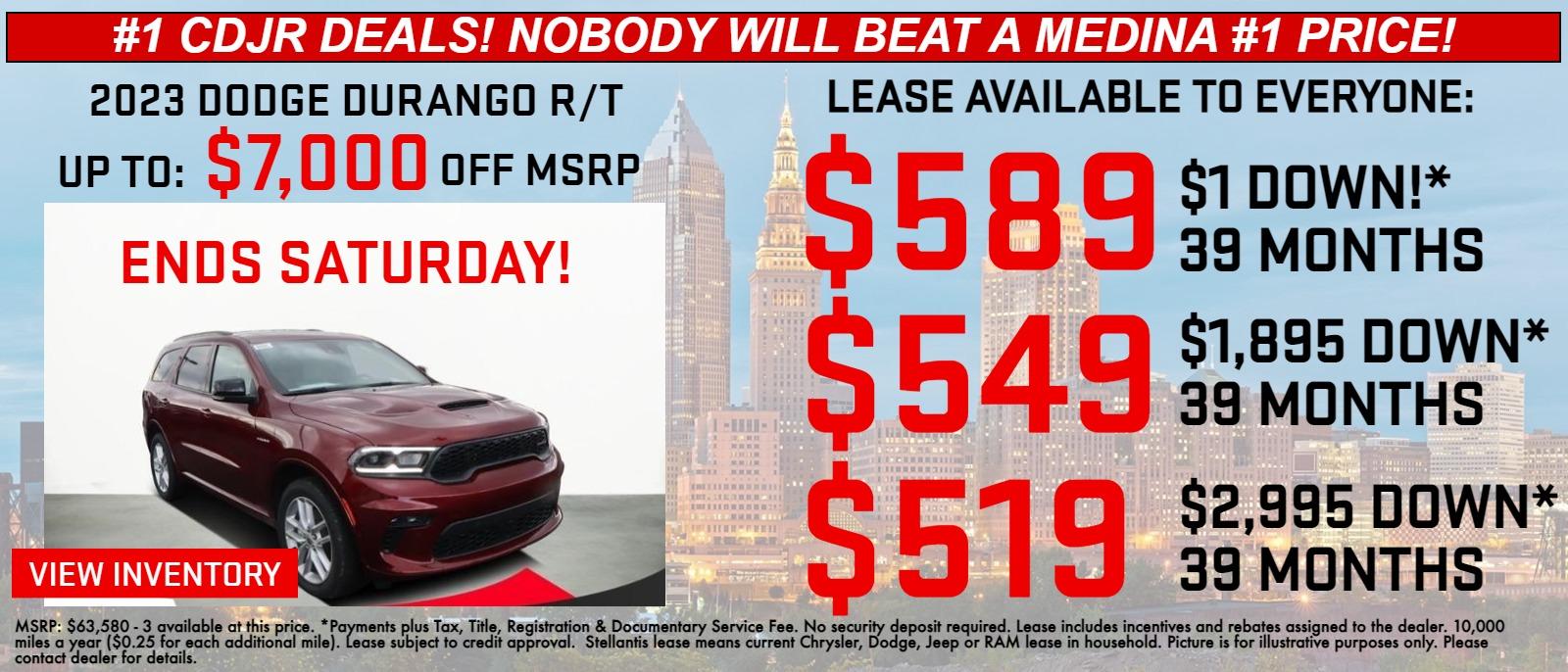 2023 Dodge Durango Lease Specials for Cleveland & Medina Medina Auto Mall
