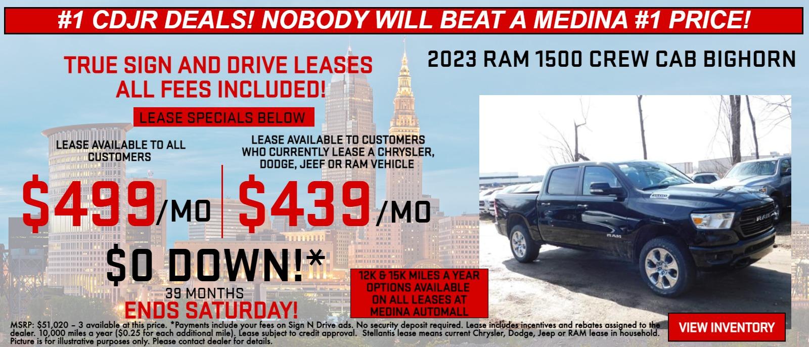 True Sign & Drive Zero money down leasing for Cleveland & Medina