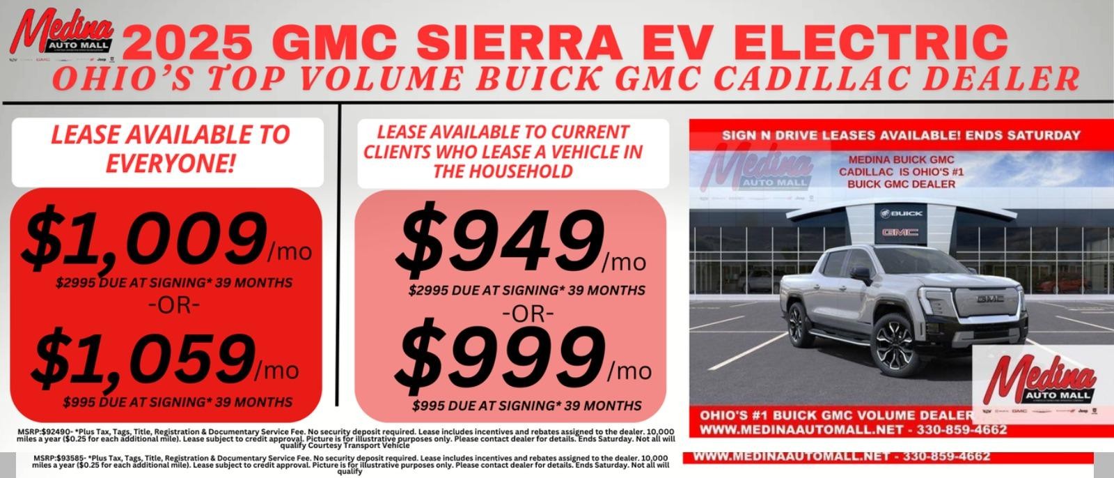 SIERRA EV Electric lease special