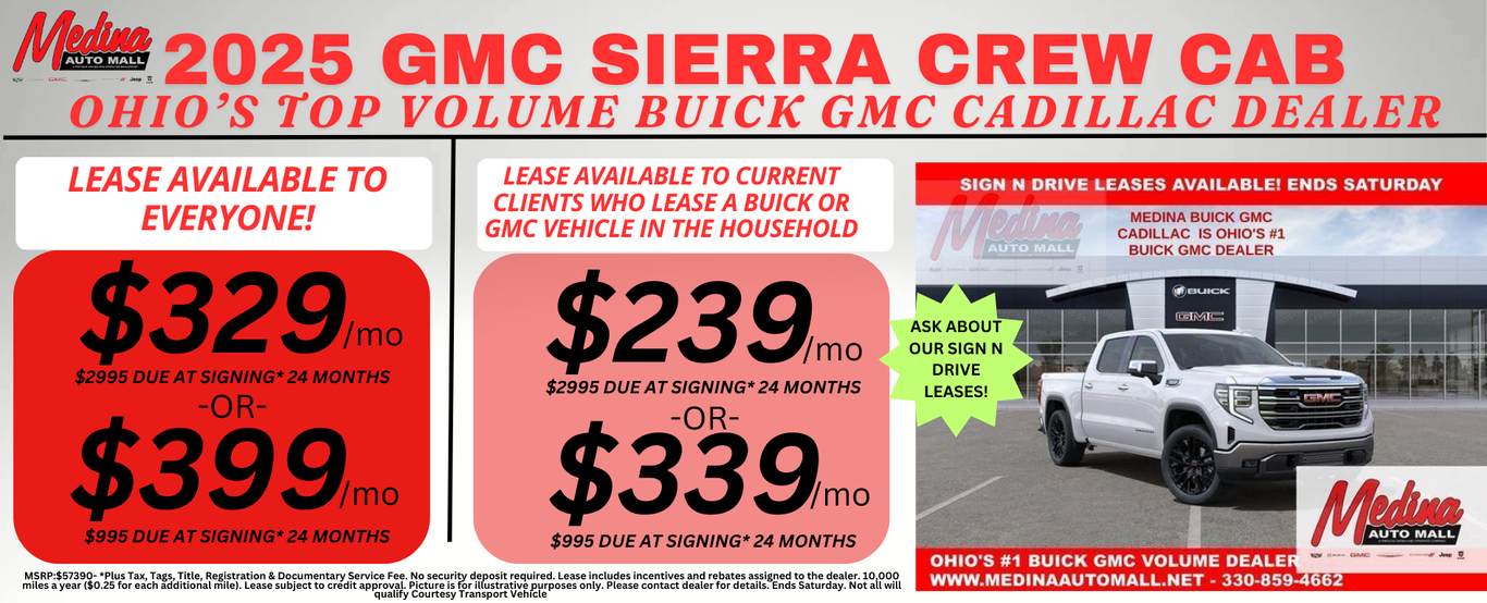 Sierra lease special deals in Medina, OH