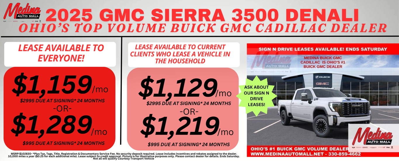 2023 GMC Sierra 3500HD Lease Specials Medina, OH