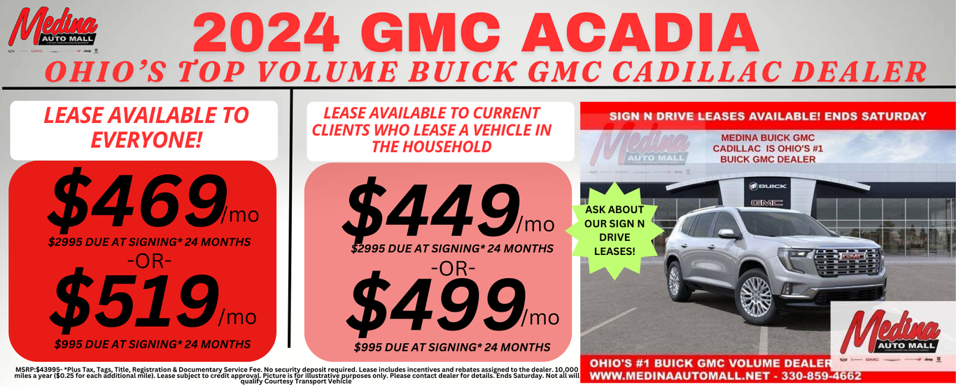 ACADIA lease special deals in Medina, OH