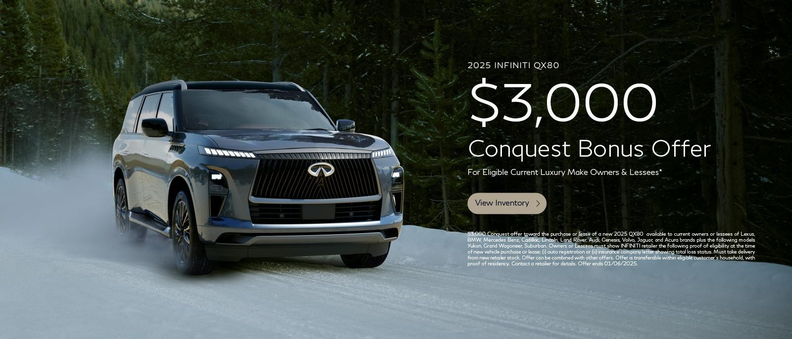 $3,000 Conquest Bonus on 2025 QX80