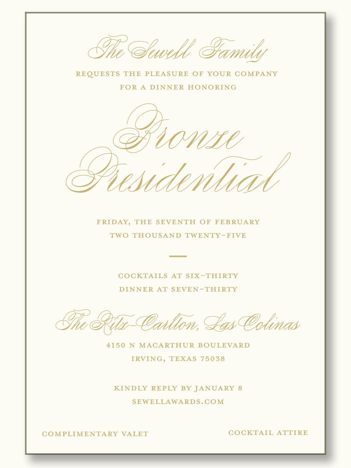 President's Club - Bronze Level Invitation