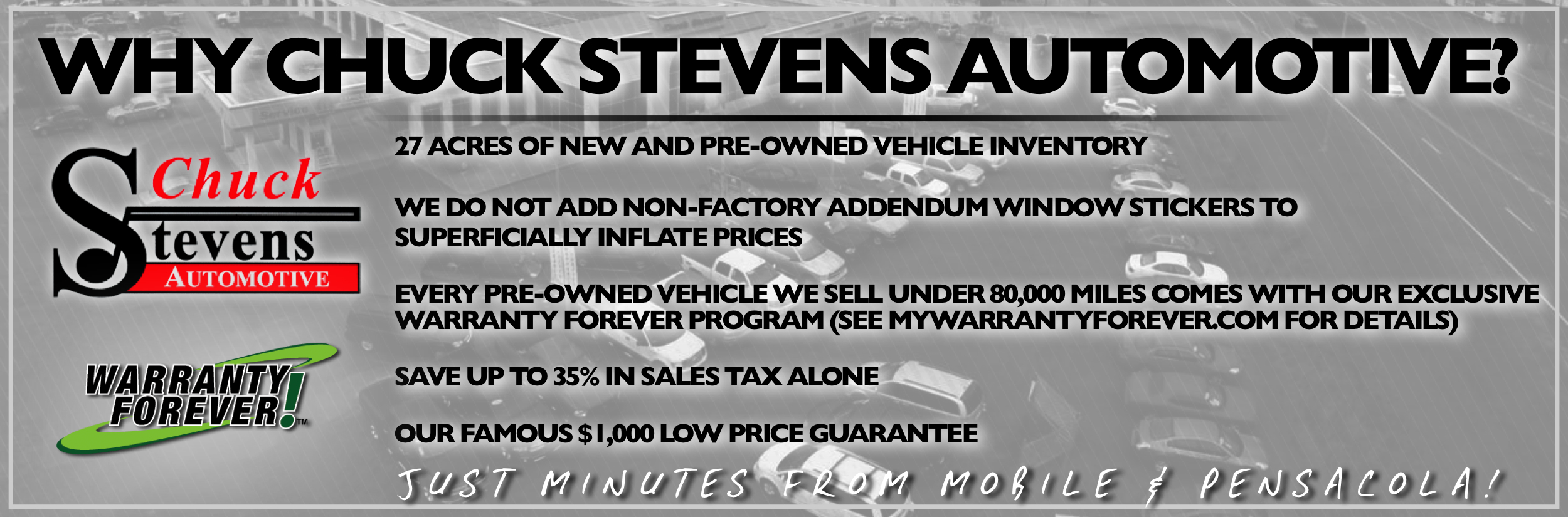 Chuck Stevens Auto is a Chevrolet, Dodge, Chrysler, Ford, Jeep, Ram