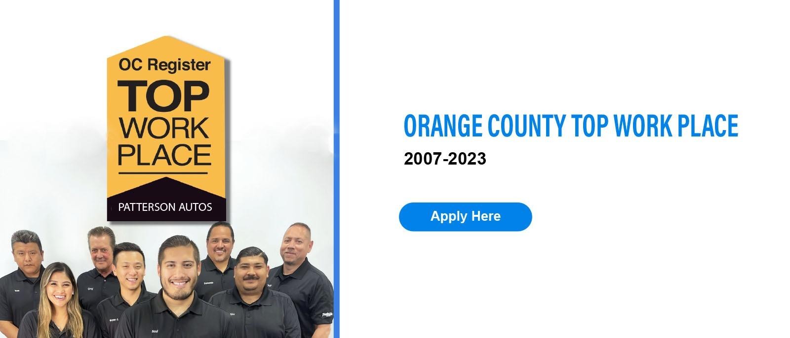 ORANGE COUNTY TOP WORK PLACE 2007-2023