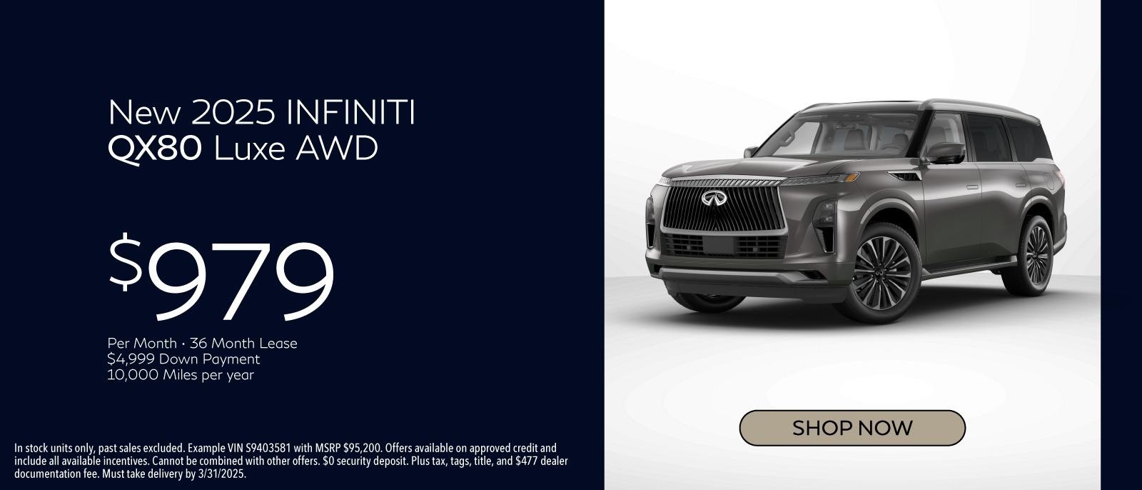 New 2025 INFINITI QX80 Luxe AWD