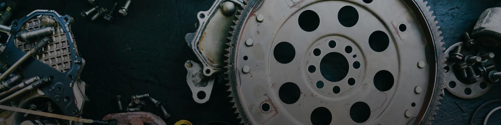Several car parts lying on surface