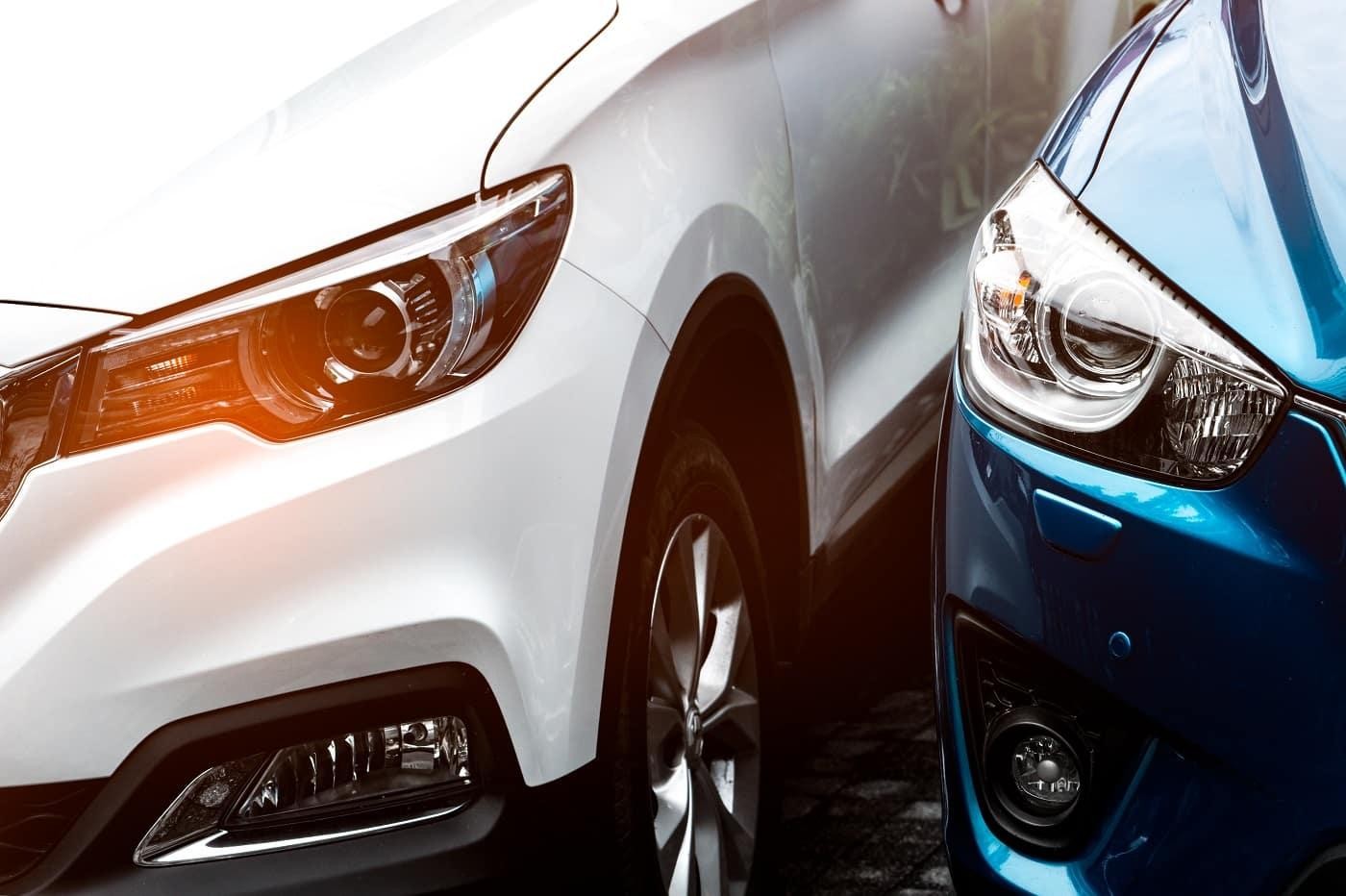 Two SUV's headlight
