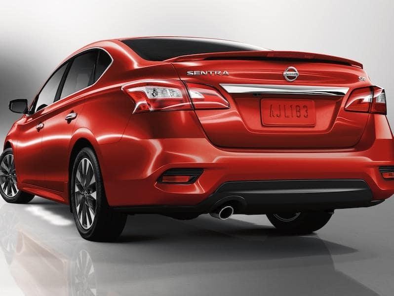 Red Nissan Sentra rear view