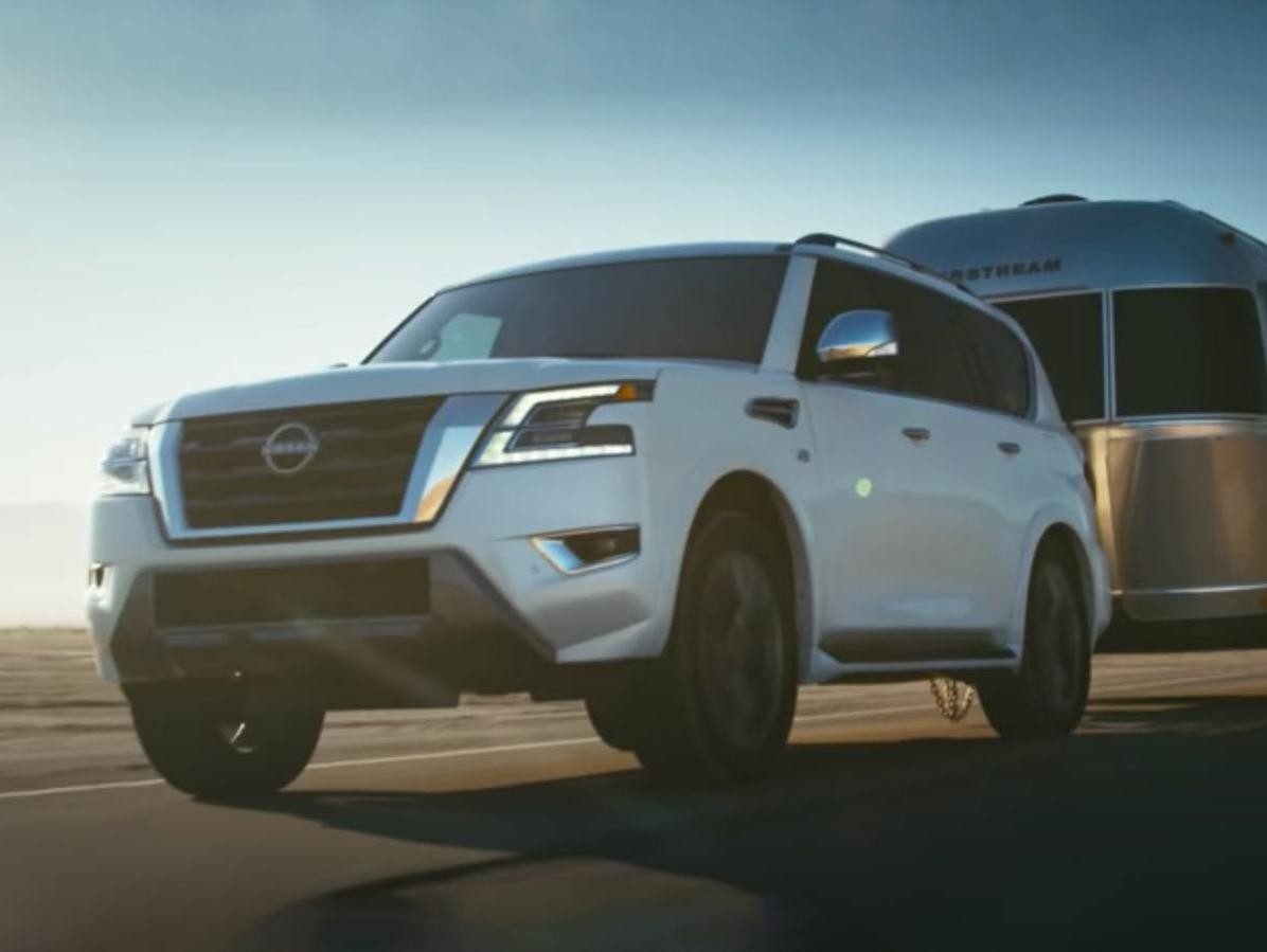 Nissan Armada towing caravan
