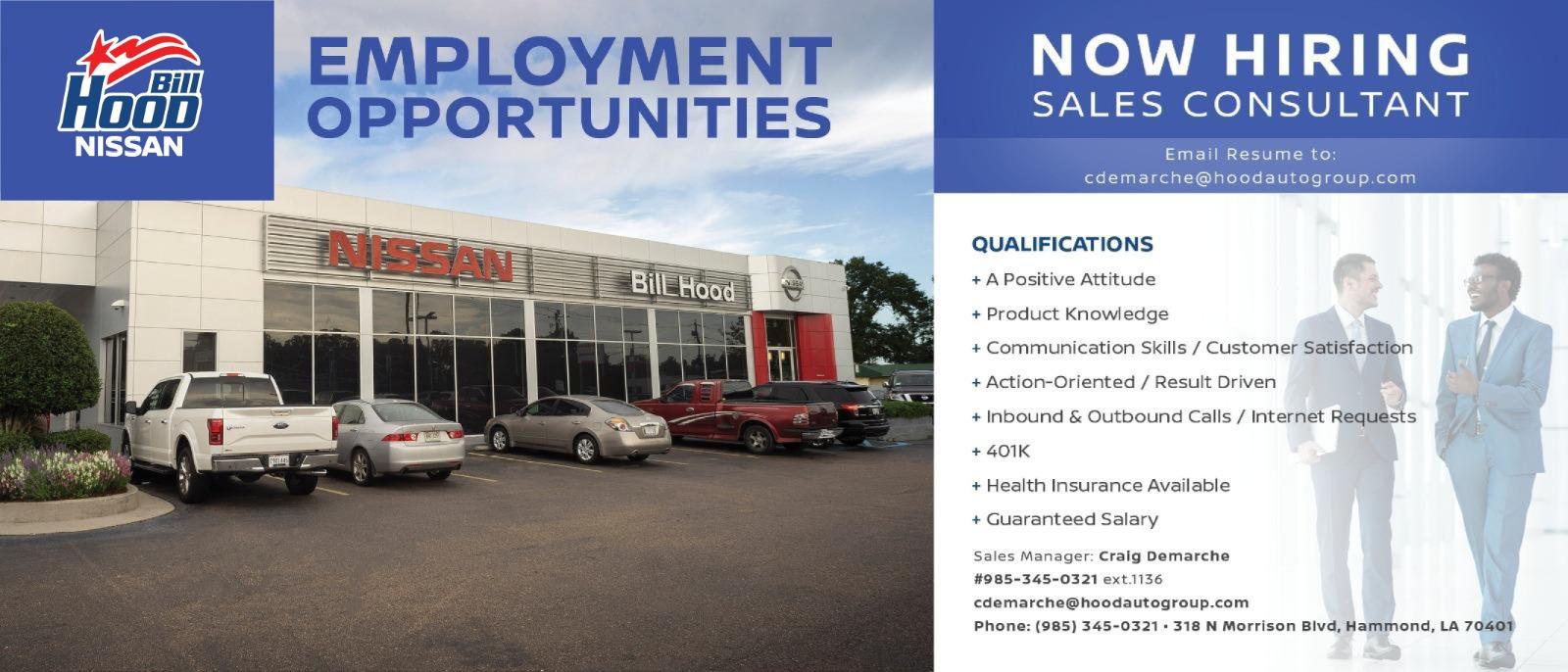 Bill Hood Nissan in Hammond An Independence, Covington, LA, &