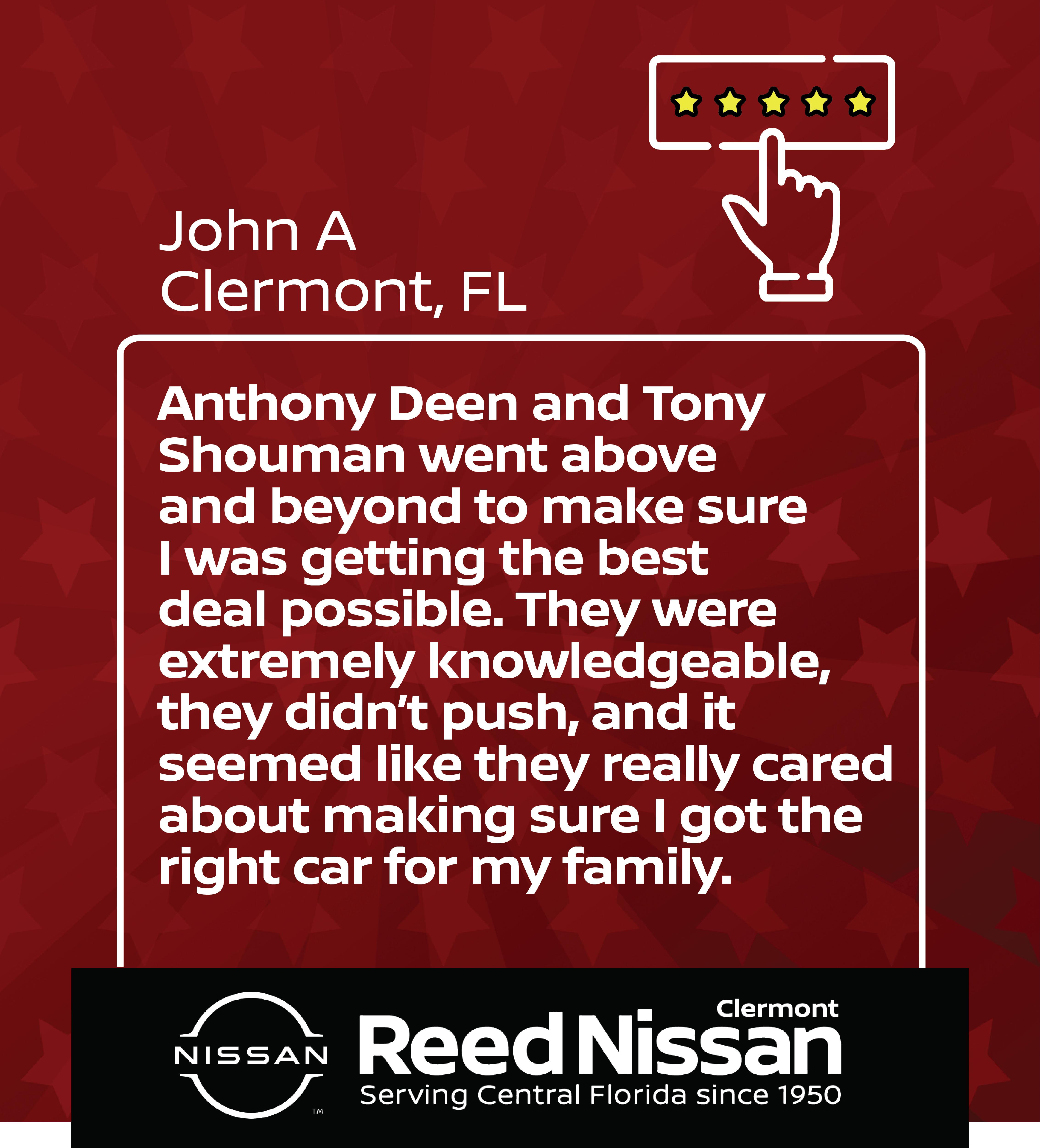 Reed Nissan Clermont is a Clermont Nissan dealer and a new car and used