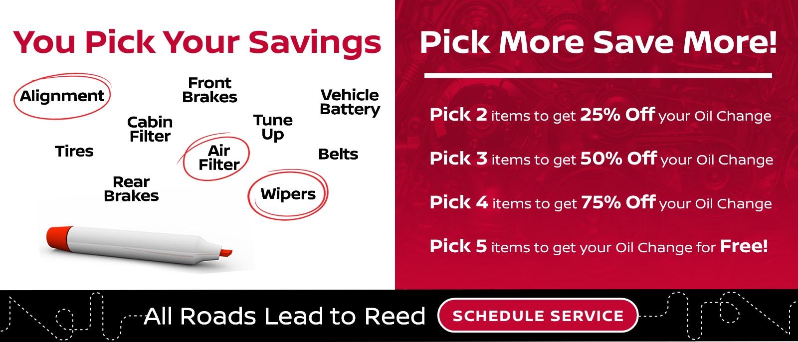 Service and Part Specials at Reed Nissan Clermont