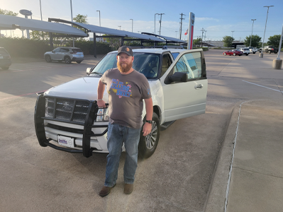 James Larson who purchased a 2017 Ford Expedition to have something bigger for his three boys.