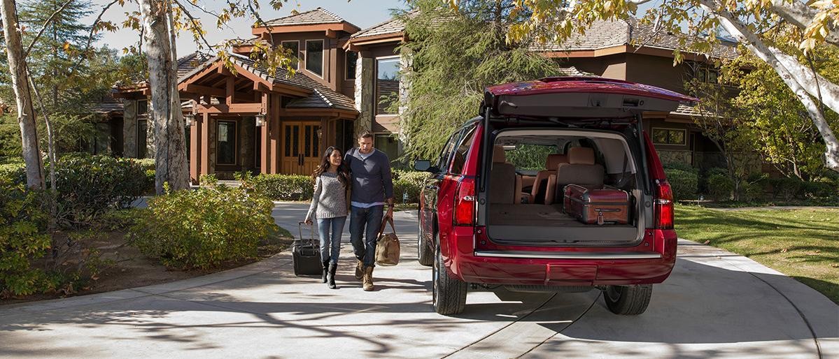 red Chevy Tahoe cargo