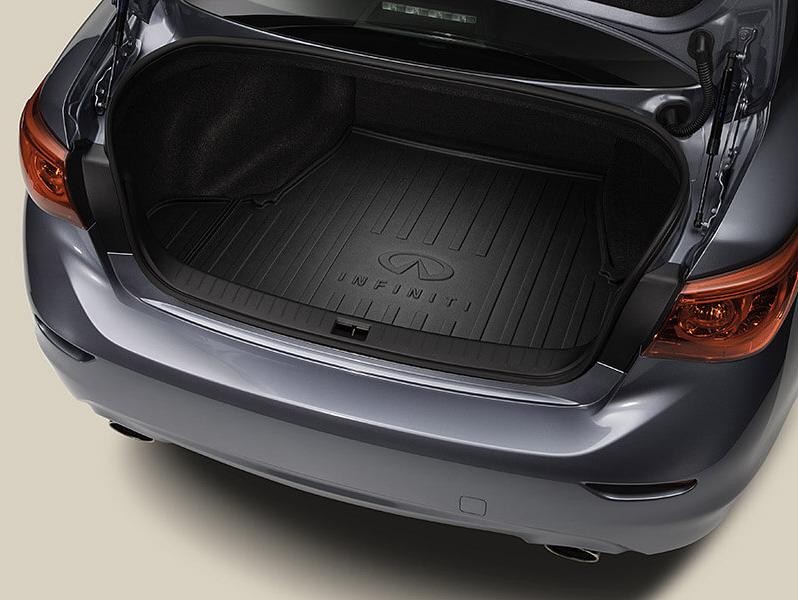 Infiniti logo trunk protector mat.