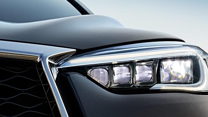 QX50’s signature LED headlamps.