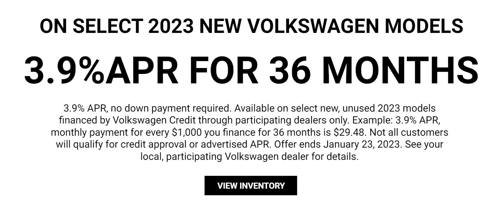 3.9% APR for 36 Months